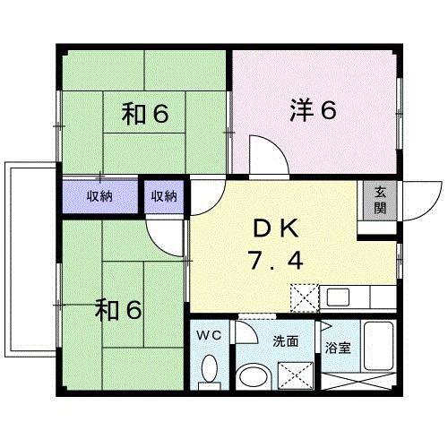 ハイツリバーサイド(3DK/2階)の間取り写真