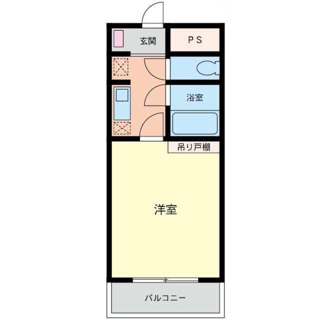 スクエアKⅡ(1K/5階)の間取り写真