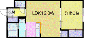 GRACE ECO 野幌駅前(1LDK/4階)の間取り写真