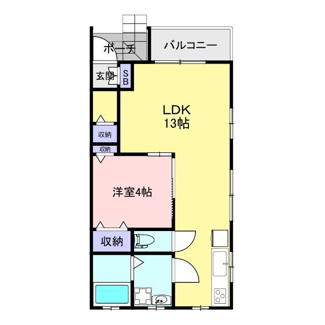ジェレミスクエアII(1LDK/1階)の間取り写真