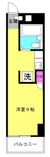 西明石ヤングパレスIII(ワンルーム/1階)の間取り写真