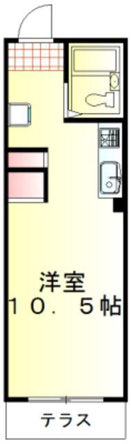 第2大洋ハイツ(1K/2階)の間取り写真