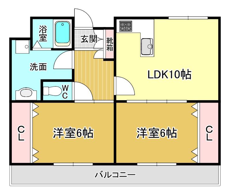 えぴなぁるふぉれすとI(2LDK/1階)の間取り写真