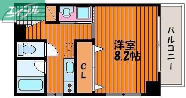 スタシオン電車みち(1K/7階)の間取り写真