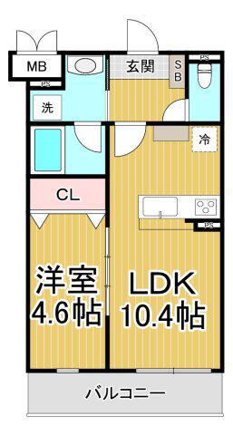 シトラス武庫之荘(1LDK/1階)の間取り写真