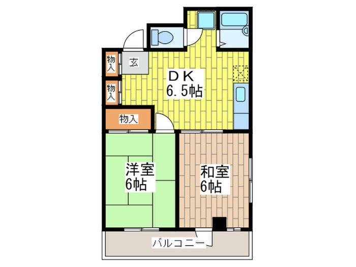 さくらコーポラス(2DK/2階)の間取り写真