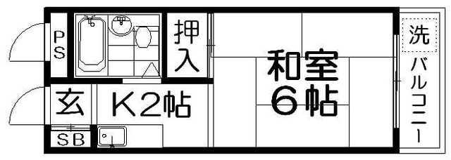 第2三島ハイツ(1K/3階)の間取り写真