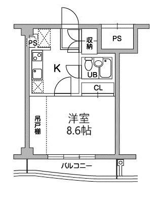 ティーズガーデン稲城(1K/3階)の間取り写真
