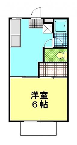メゾネット竜操B(1K/1階)の間取り写真