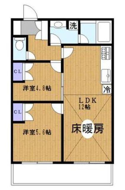 ブランズタワー南千住(2LDK/7階)の間取り写真