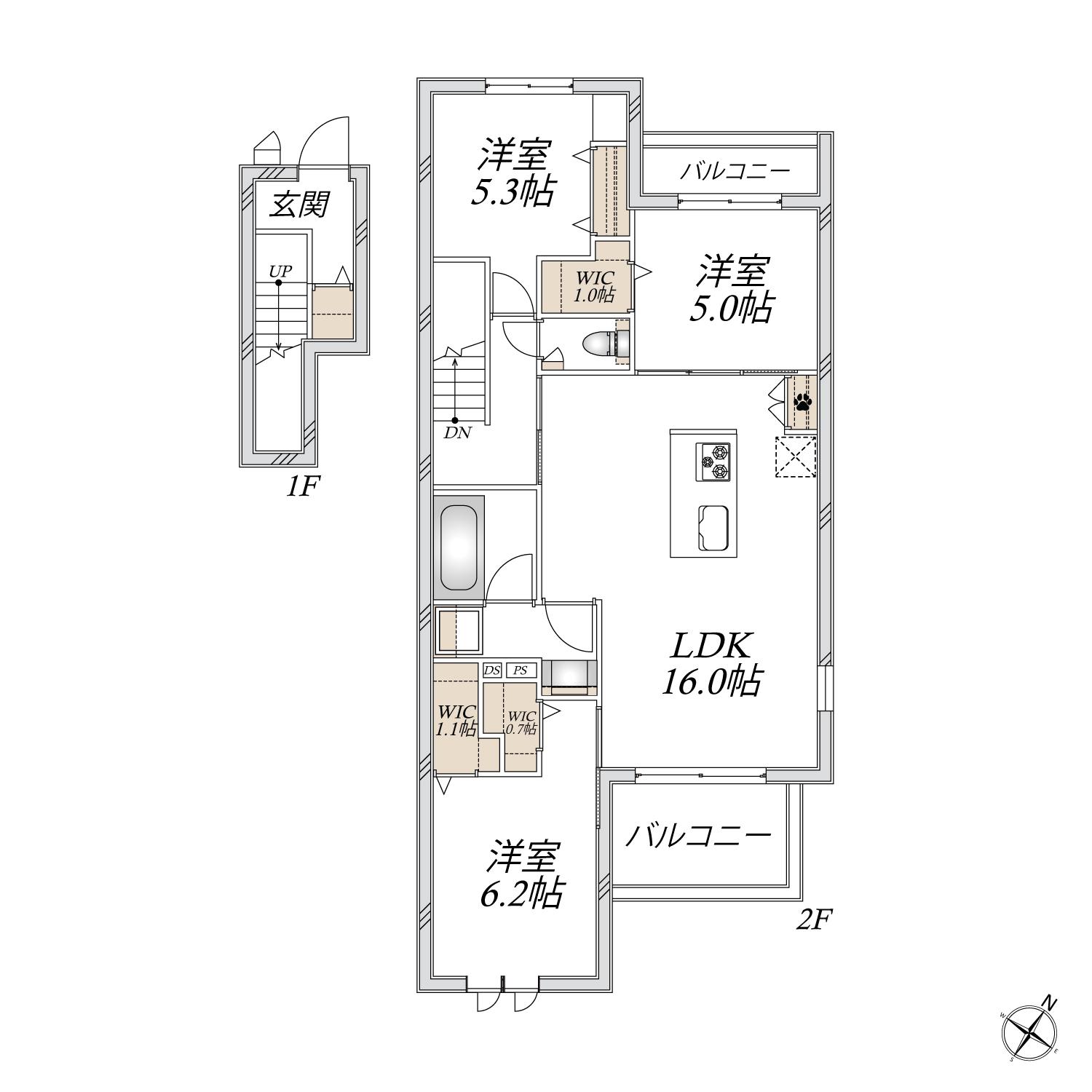 MAISON HAGIWARA(3LDK/2階)の間取り写真