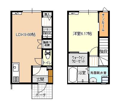 ビオラ泉町A棟(1LDK/1階)の間取り写真