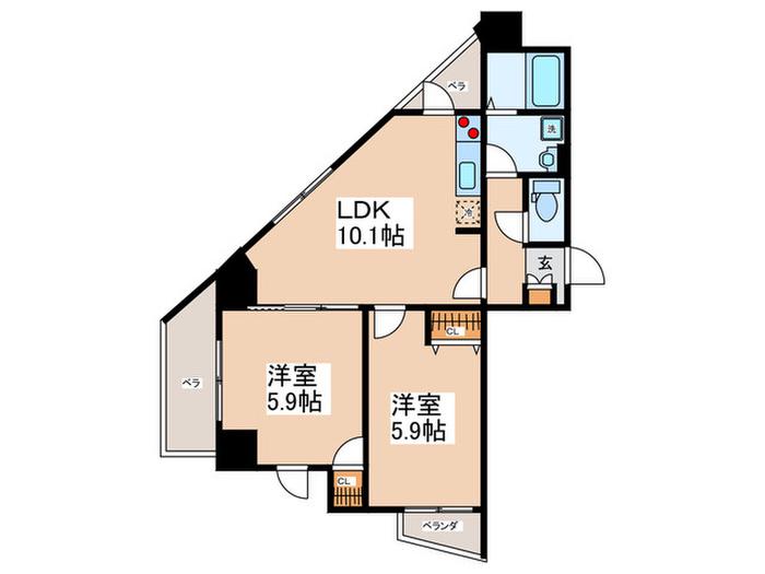 L・FLORE CENTER STAGE(2LDK/5階)の間取り写真