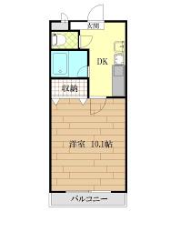 ププレ21(1K/2階)の間取り写真