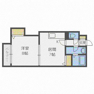 ハイツプロキオン(1LDK/3階)の間取り写真