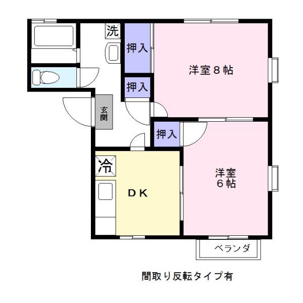 グリーンファームA(2DK/1階)の間取り写真