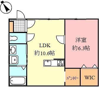 T・P林田I(1LDK/1階)の間取り写真