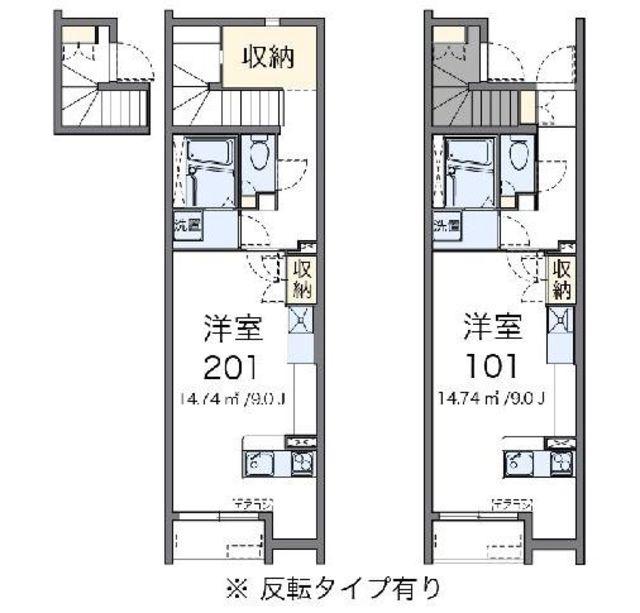 ミランダリバーテラス堀船(ワンルーム/2階)の間取り写真