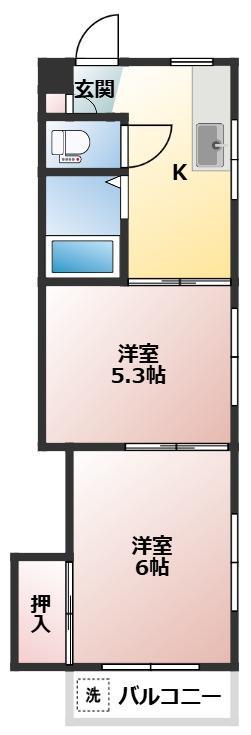 エポックII(2K/3階)の間取り写真