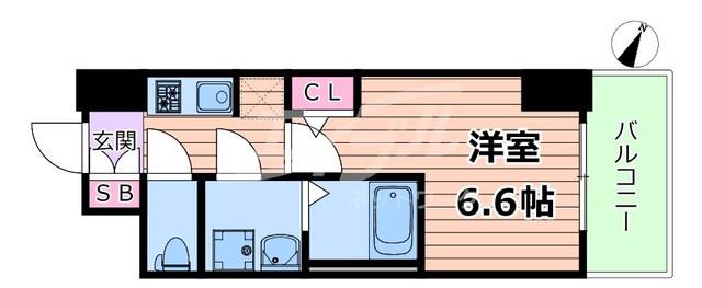 SーRESIDENCE上新庄ASCENT(1K/10階)の間取り写真