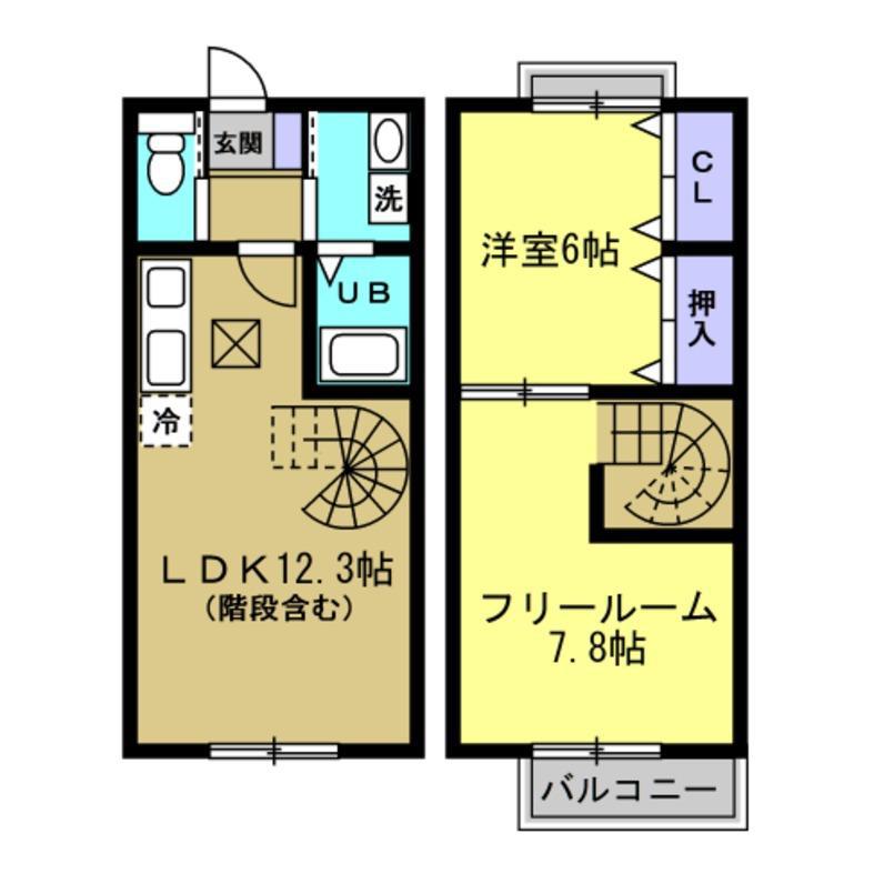 クレール巽(2LDK/1階)の間取り写真
