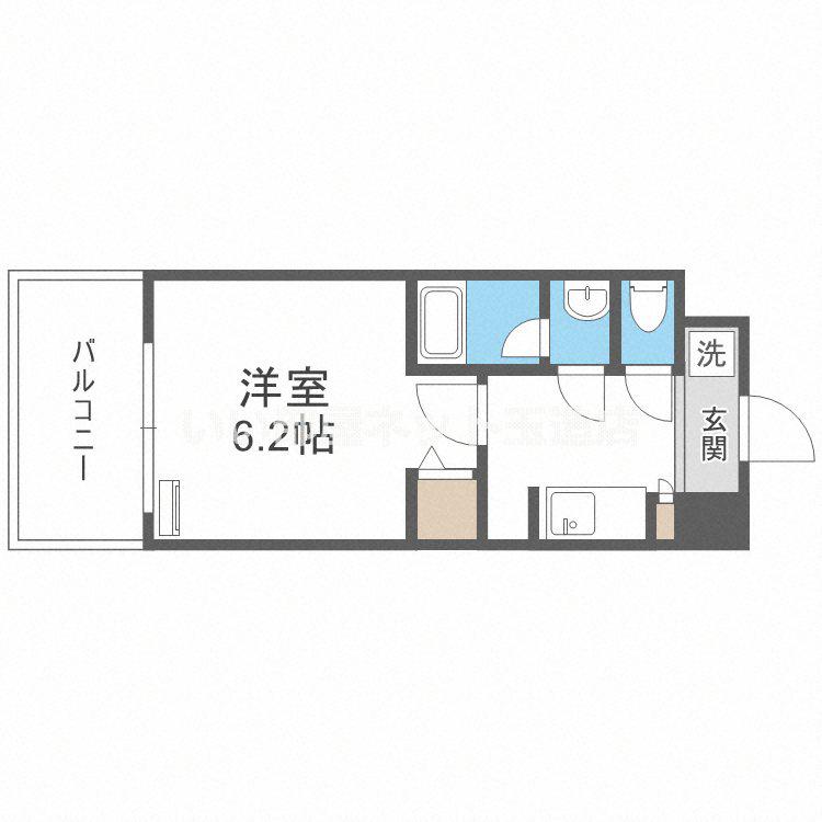 スプランディッド難波2(1K/8階)の間取り写真
