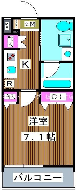 クレヴィスタ板橋西台III(1K/10階)の間取り写真