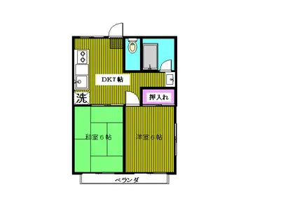 コウーポ サトウ(2DK/2階)の間取り写真