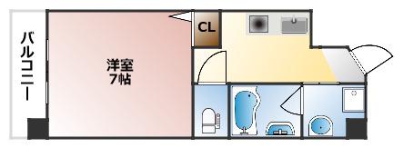 コンチネンタル難波東(1K/5階)の間取り写真