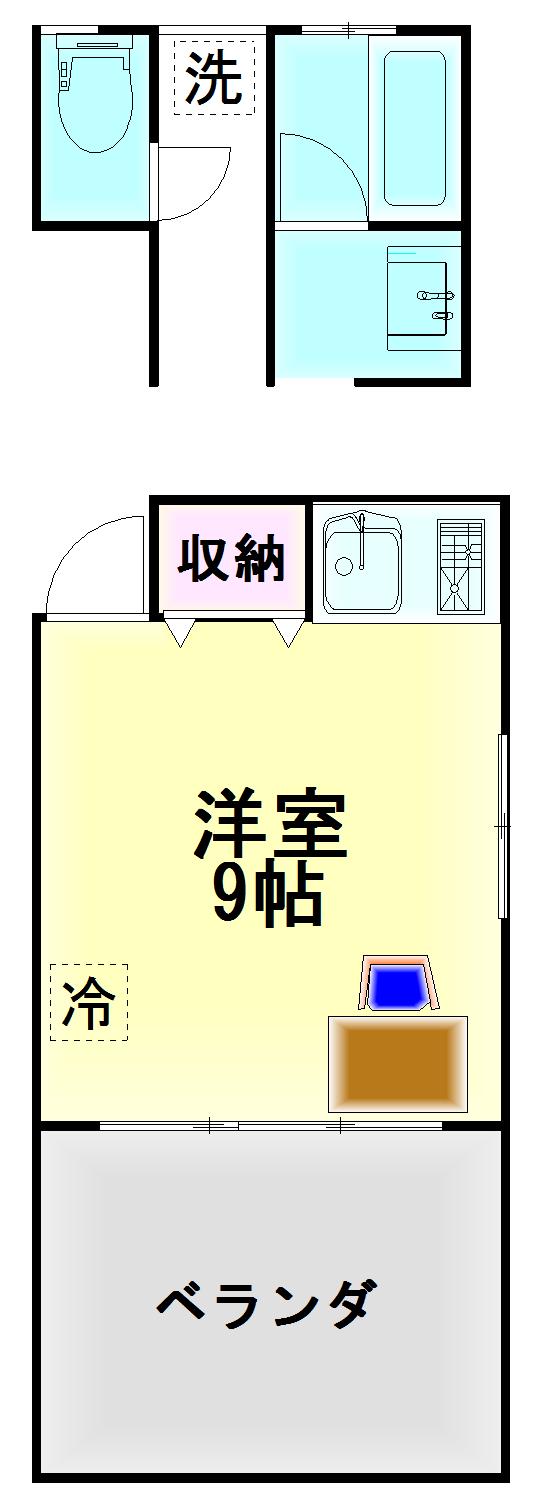 マンションワタナベ(ワンルーム/2階)の間取り写真