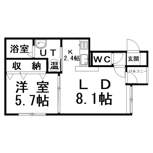 バリアント(1LDK/2階)の間取り写真