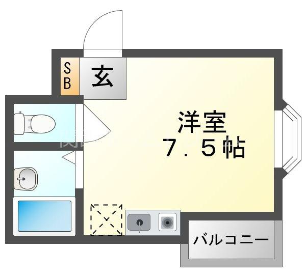 巣本ハイツ(ワンルーム/3階)の間取り写真