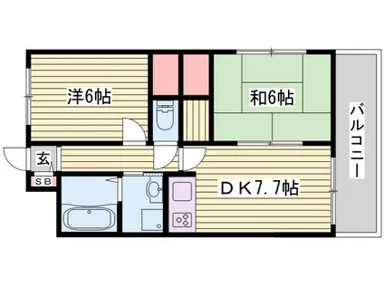 ハイツASAHI(2DK/2階)の間取り写真