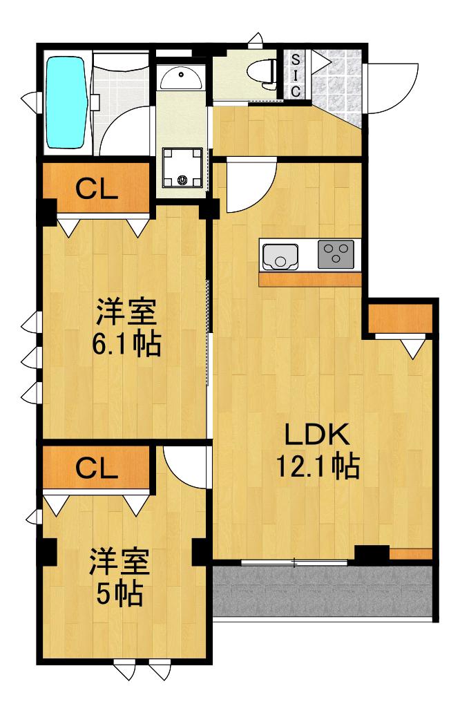 ポルタ フォルトゥーナ(2LDK/4階)の間取り写真