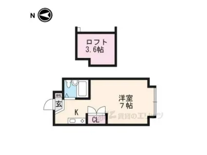 バティマンユニ(1K/3階)の間取り写真