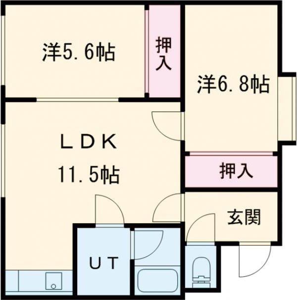 シーダSパレス(2LDK/2階)の間取り写真