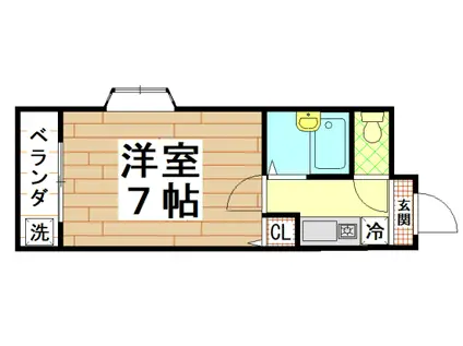 JSコートマンダラ(1K/1階)の間取り写真