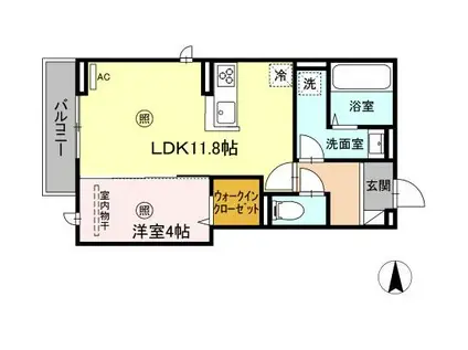 エクセレンス王子南(1LDK/3階)の間取り写真