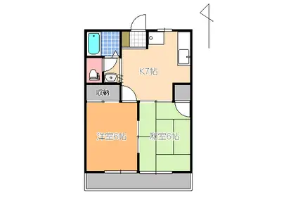 コーポ・グリンデルバルド(2DK/1階)の間取り写真