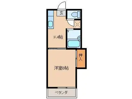 えぐちコーポラス(1K/1階)の間取り写真