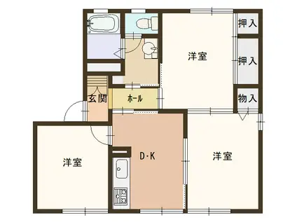 ディアス佐風(3DK/1階)の間取り写真