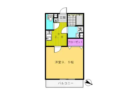 PREDEAR(1K/1階)の間取り写真