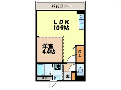 ロイヤルヒル岩松I(1LDK/1階)の間取り写真