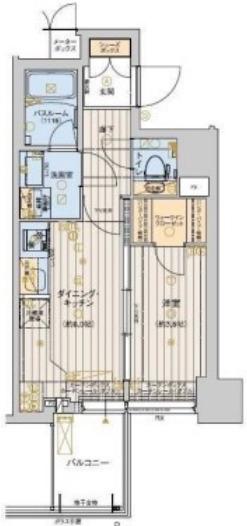 RISING MAISON 本町橋(1DK/10階)の間取り写真