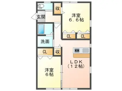 ハイム VON K(2LDK/1階)の間取り写真