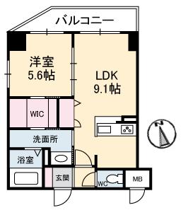 LA MONTAGNE(1LDK/7階)の間取り写真