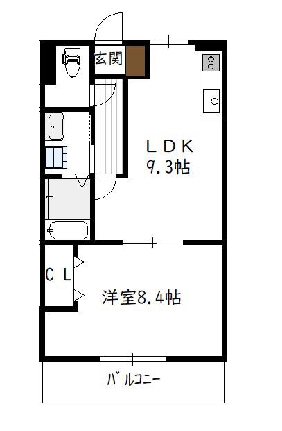 S GRANDE 大塚南(1LDK/1階)の間取り写真