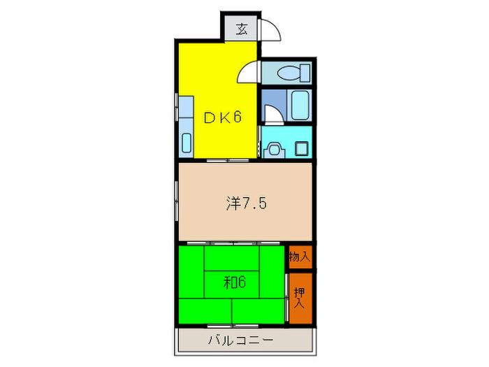 ダイアマンション(2DK/2階)の間取り写真