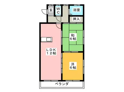 コーポエイト(2LDK/1階)の間取り写真