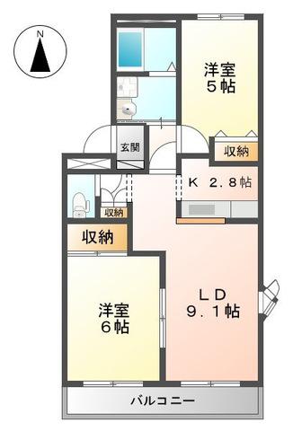 WINDY PLACE TC(2LDK/2階)の間取り写真